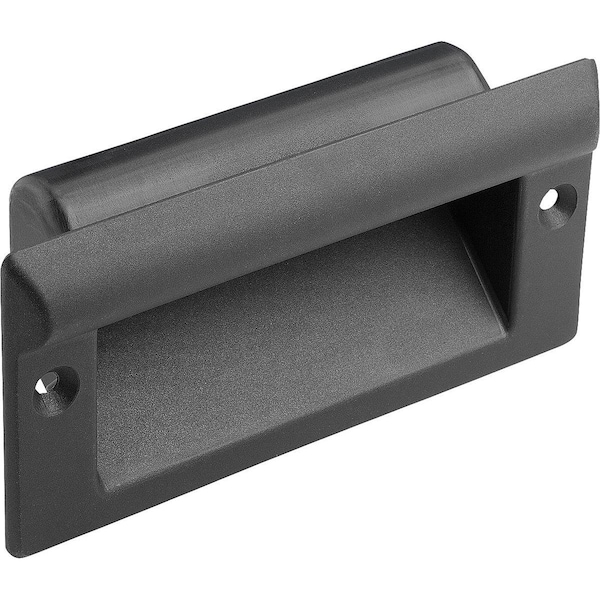Recessed Handle, L=97, H=61, Screw On Thermoplastic, Black